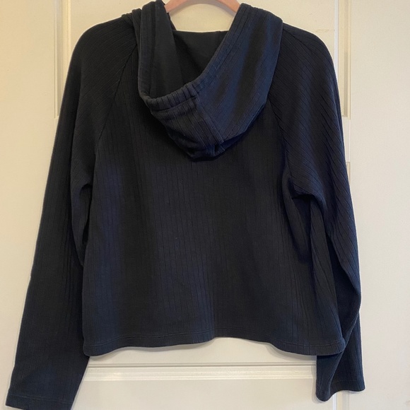 Shambhala Ribbed Black Hoodie - Picture 4 of 8